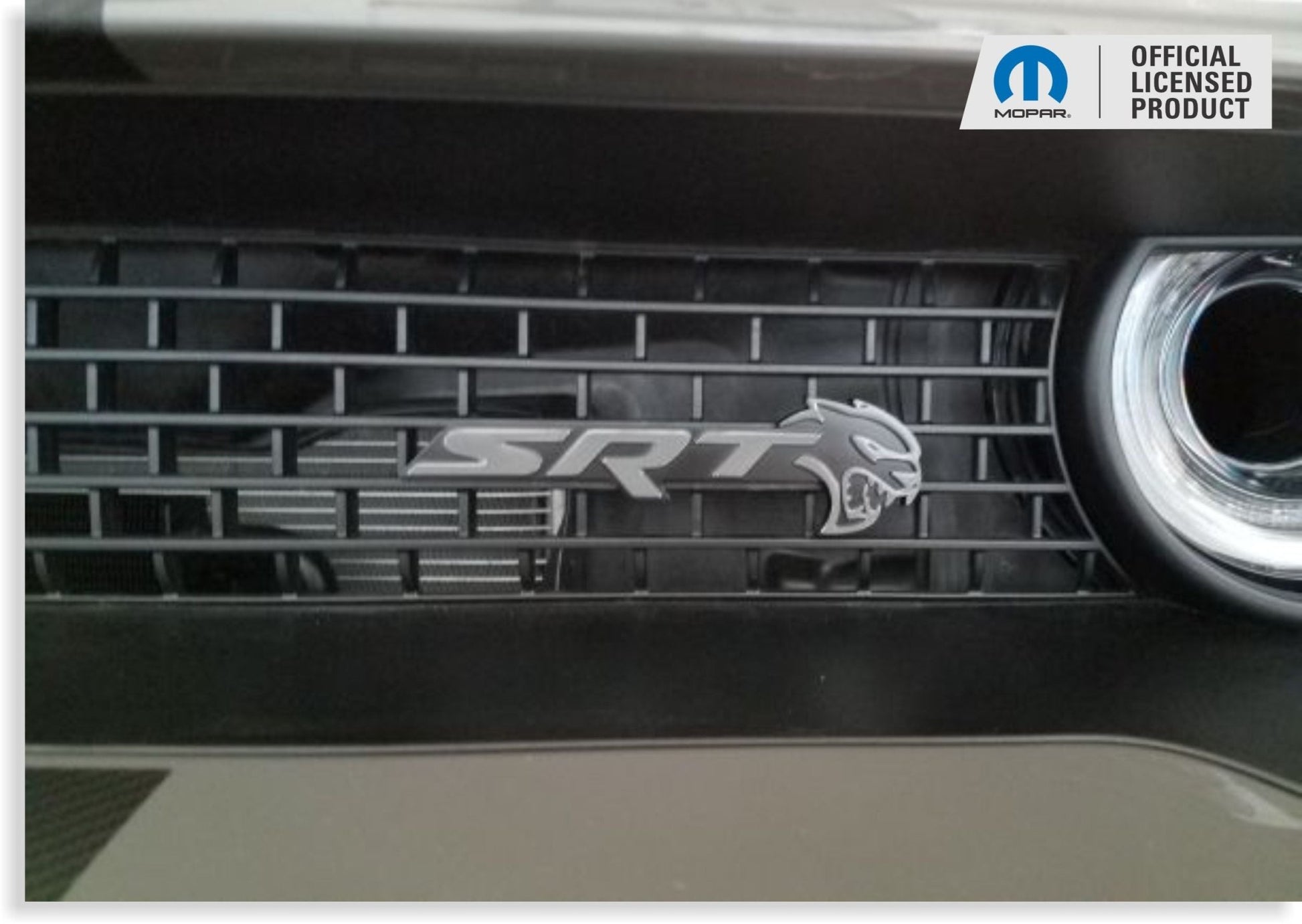 SRT Front and Rear Emblem Overlay Decals - 18 - 23 Challenger SRT Hellcat - Speedlogix