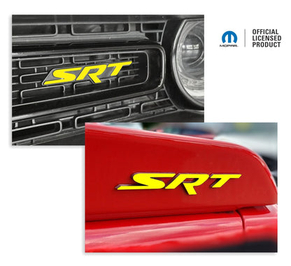 SRT Front and Rear Emblem Overlay Decals - 2015 - 2016 Challenger SRT Hellcat - Speedlogix