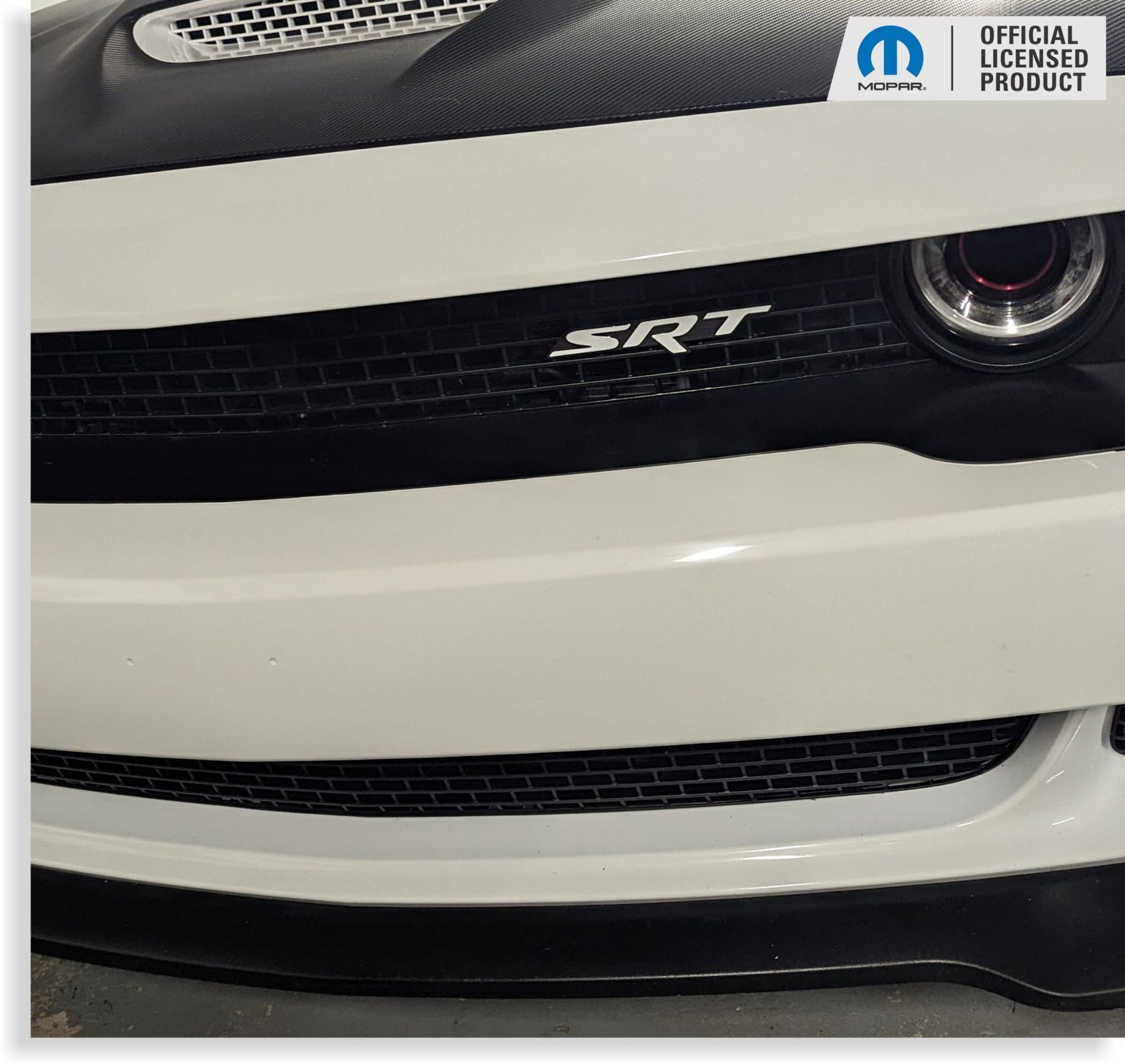 SRT Front and Rear Emblem Overlay Decals - 2017 Challenger SRT Hellcat - Speedlogix