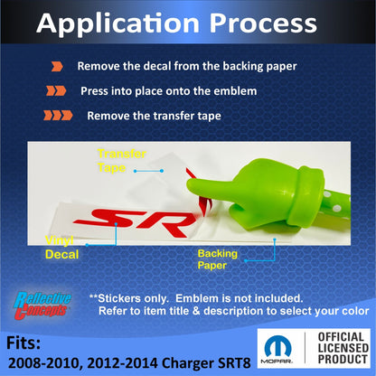 SRT Grille Emblem Overlay Decal - 2006 - 2014 Charger SRT8 - Speedlogix