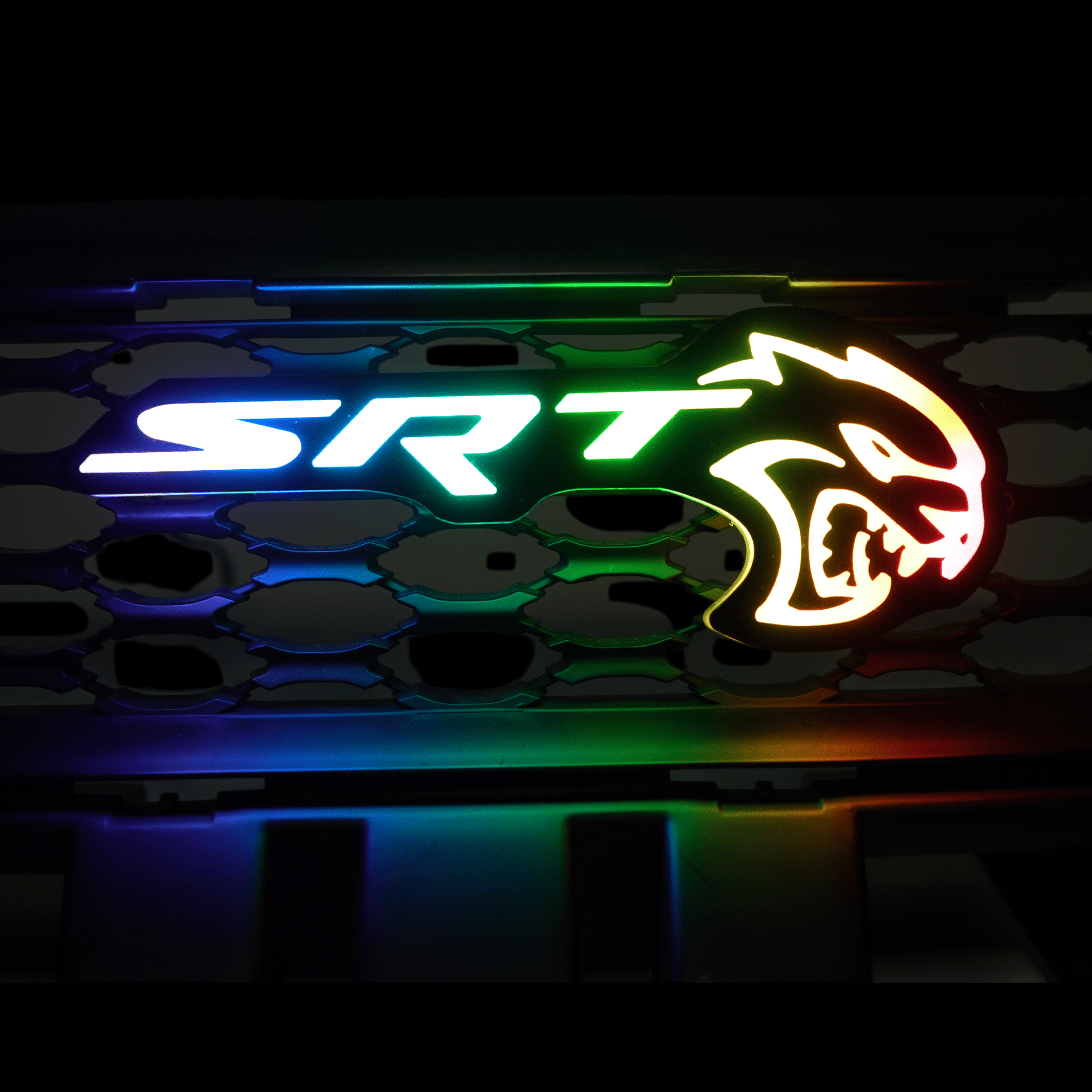 SRT Hellcat LED Emblem Badge: (Multicolor) - Speedlogix
