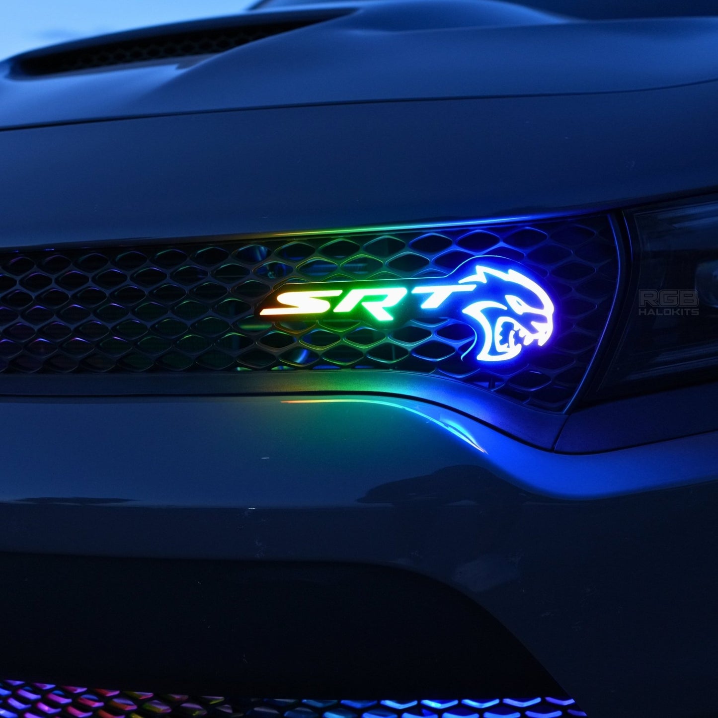 SRT Hellcat LED Emblem Badge: (Multicolor) - Speedlogix
