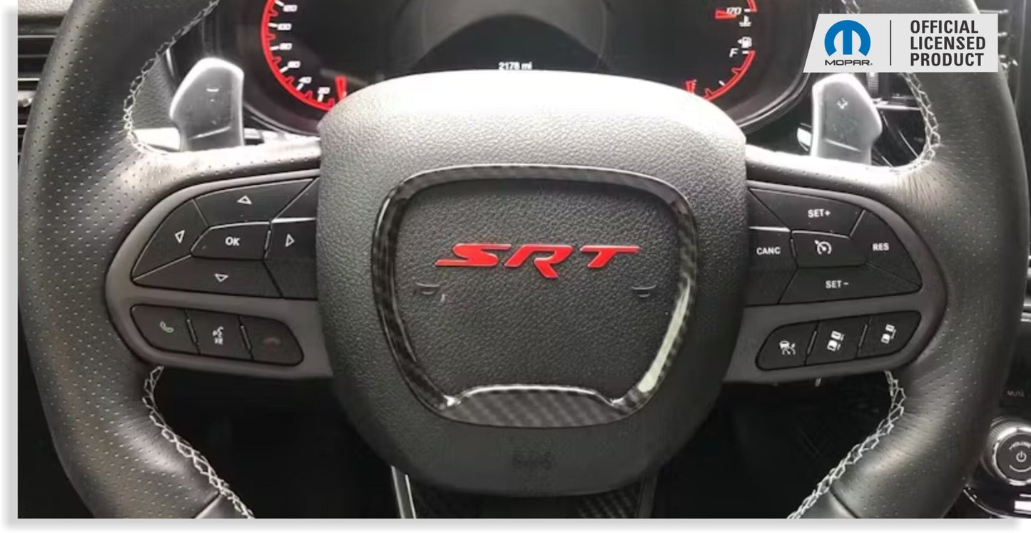 SRT Steering Wheel Emblem Overlay Decal - 15 - 23 Charger SRT - Speedlogix