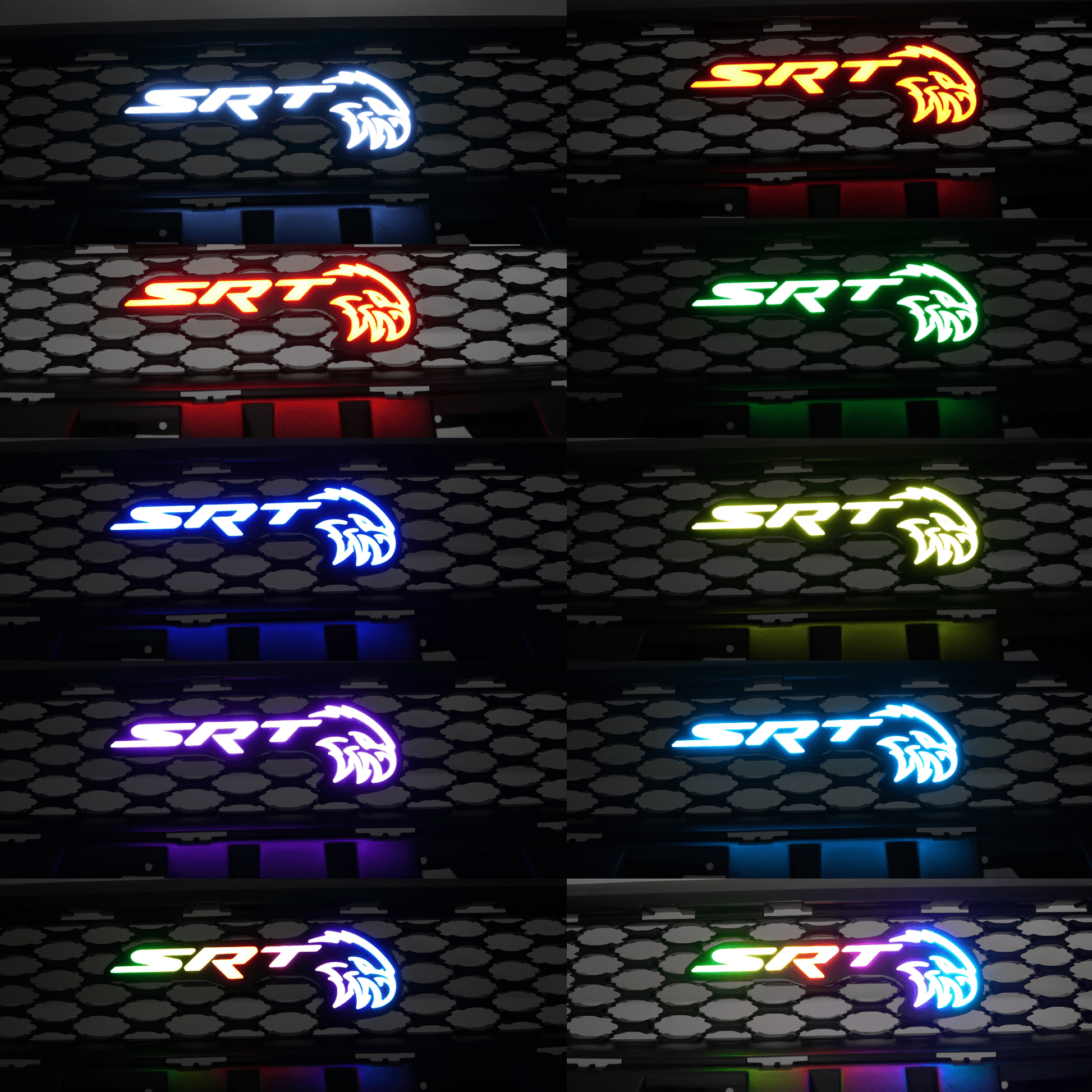 SRT Trackhawk Hellhawk LED Emblem: (Multicolor Flow) - Speedlogix