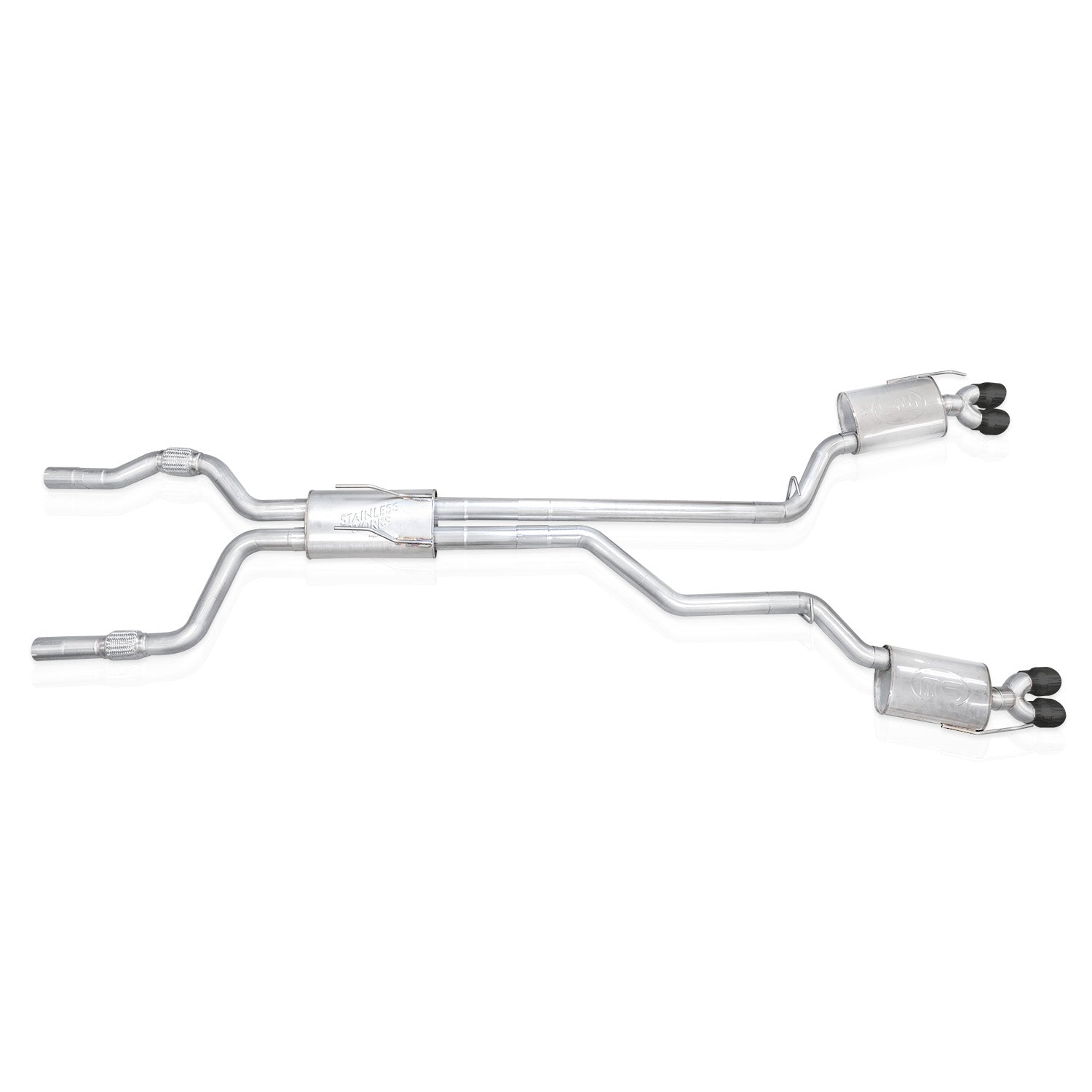 Stainless Works Cat - Back Exhaust, Black Tips 2020 - 2024 Explorer ST - Speedlogix