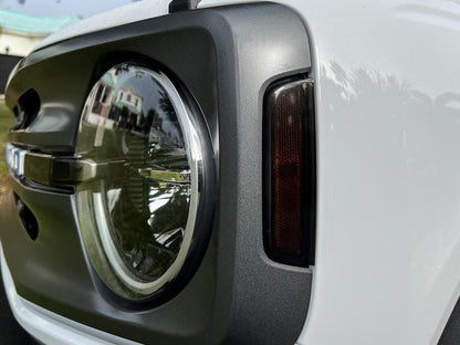 Standard Smoked Sidemarker Overlays (Front and Rear) - 2021+ Bronco (w/ Halogen Taillights) - Speedlogix