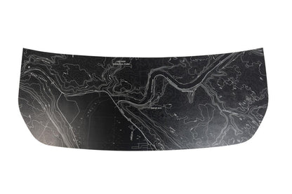 Stealth Black Arches National Park Topographic Map Hood Overlay (Printed Series) - 2021+ Bronco - Speedlogix