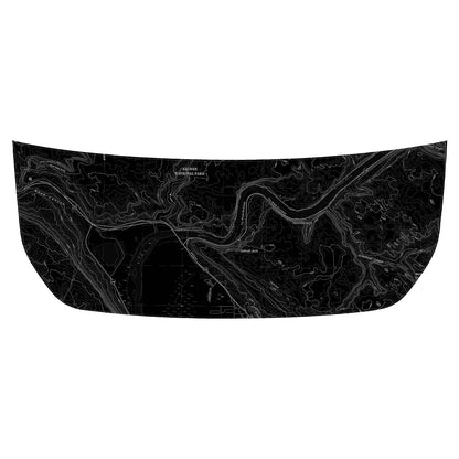 Stealth Black Arches National Park Topographic Map Hood Overlay (Printed Series) - 2021+ Bronco - Speedlogix