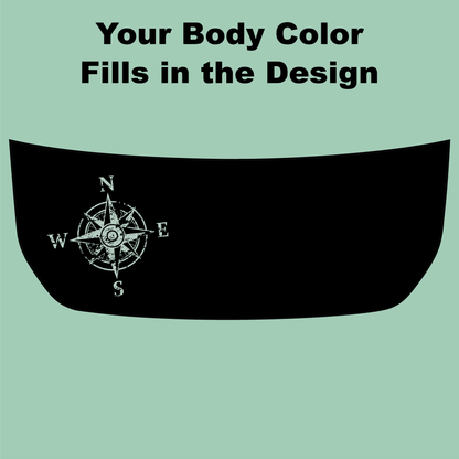 Stealth Black Compass Rose Hood Overlay (Printed Series) - 2021+ Bronco - Speedlogix