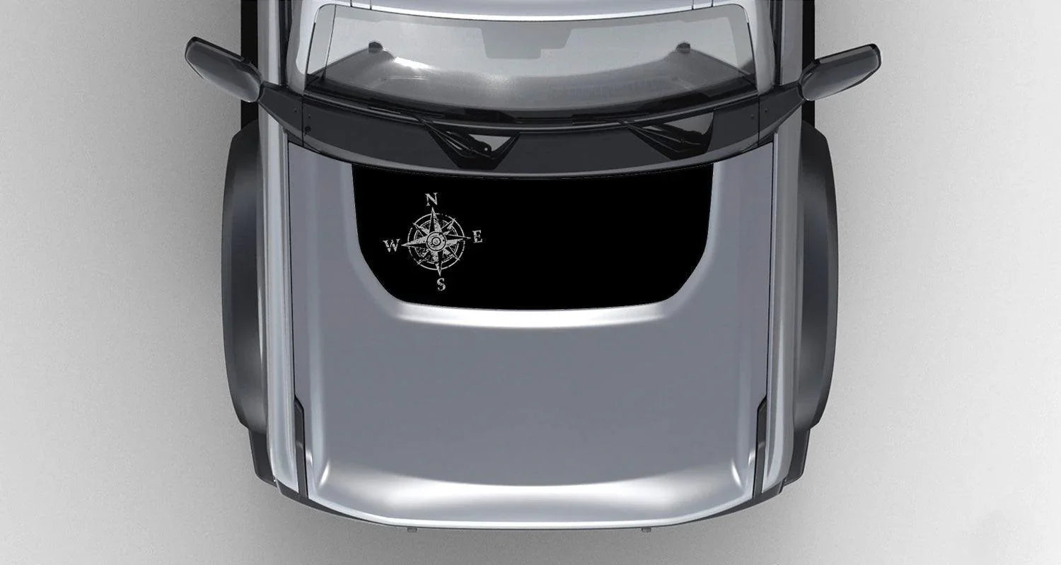 Stealth Black Compass Rose Hood Overlay (Printed Series) - 2021+ Bronco - Speedlogix