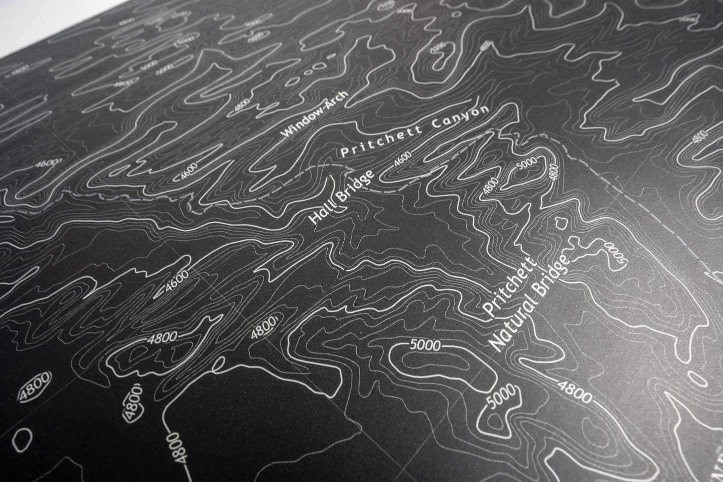 Stealth Black Moab Topographic Map Hood Overlay (Printed Series) - 2021+ Bronco - Speedlogix