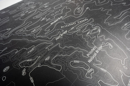 Stealth Black Moab Topographic Map Hood Overlay (Printed Series) - 2021+ Bronco - Speedlogix
