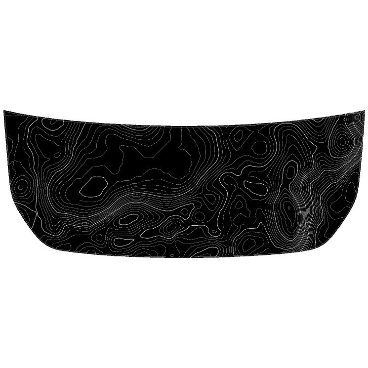 Stealth Topographic Map Hood Overlay (Printed Series) - 2021+ Bronco