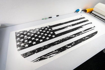 Stealth Clear American Flag Hood Overlay - 2021+ Bronco - Speedlogix