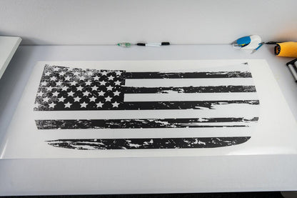 Stealth Clear American Flag Hood Overlay - 2021+ Bronco - Speedlogix