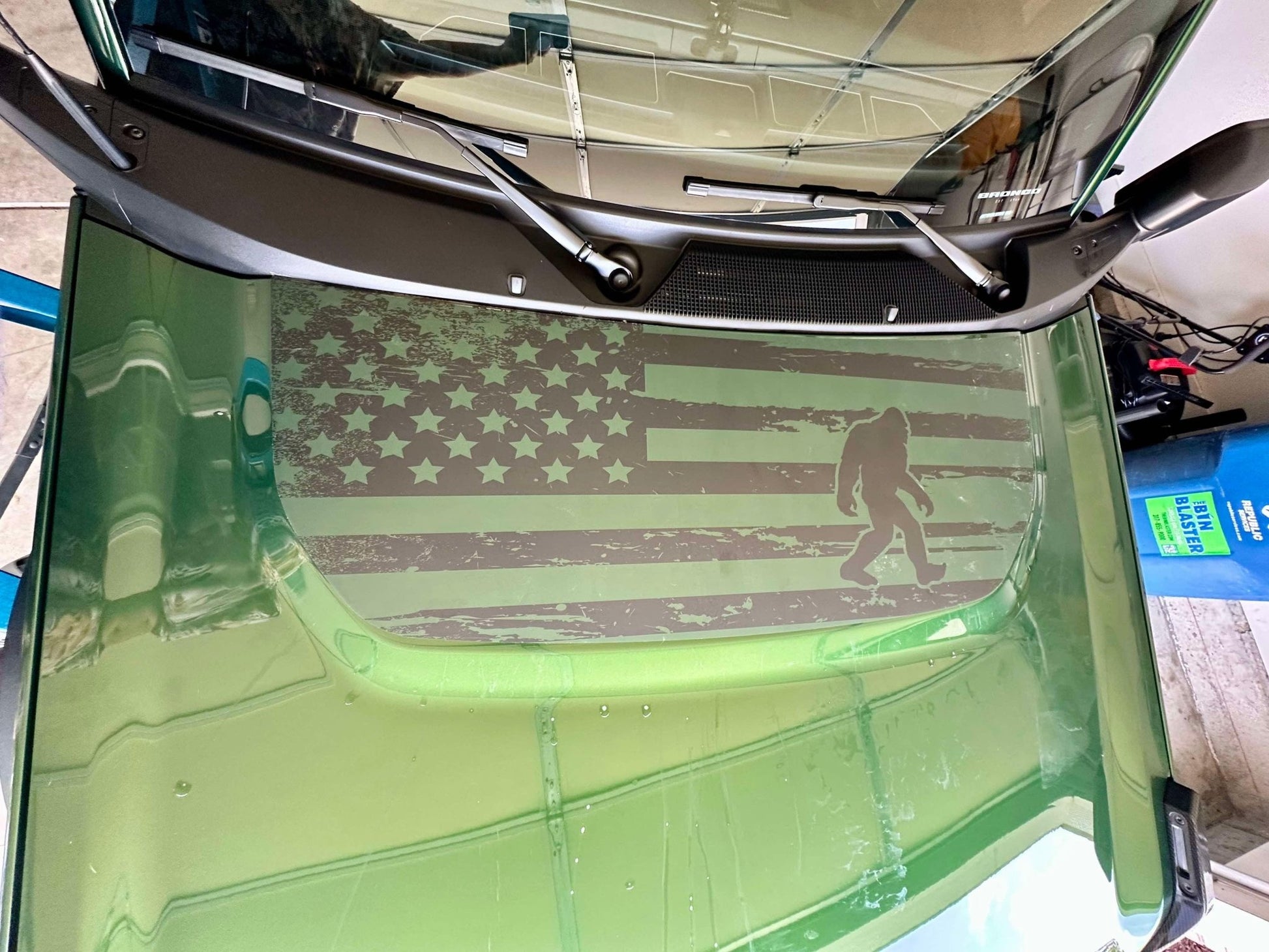 Stealth Clear American Flag Hood Overlay - 2021+ Bronco - Speedlogix