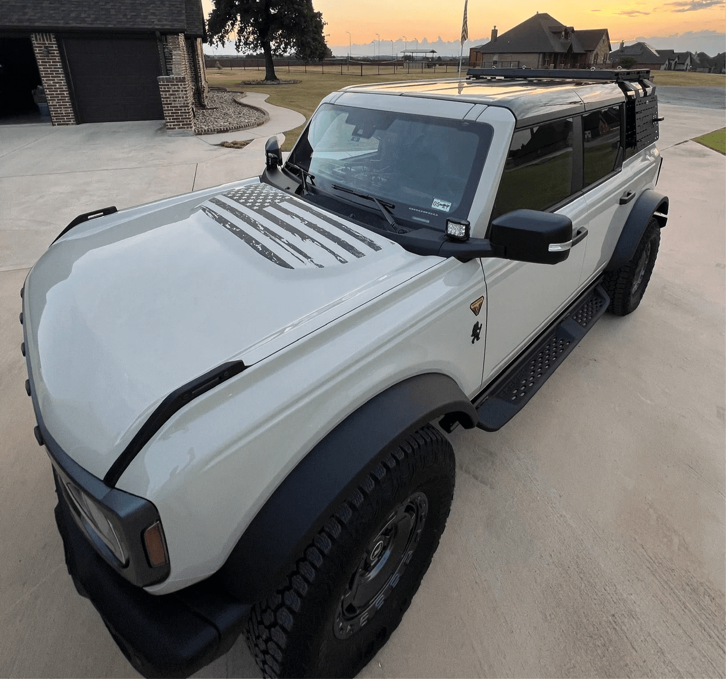 Stealth Clear American Flag Hood Overlay - 2021+ Bronco - Speedlogix