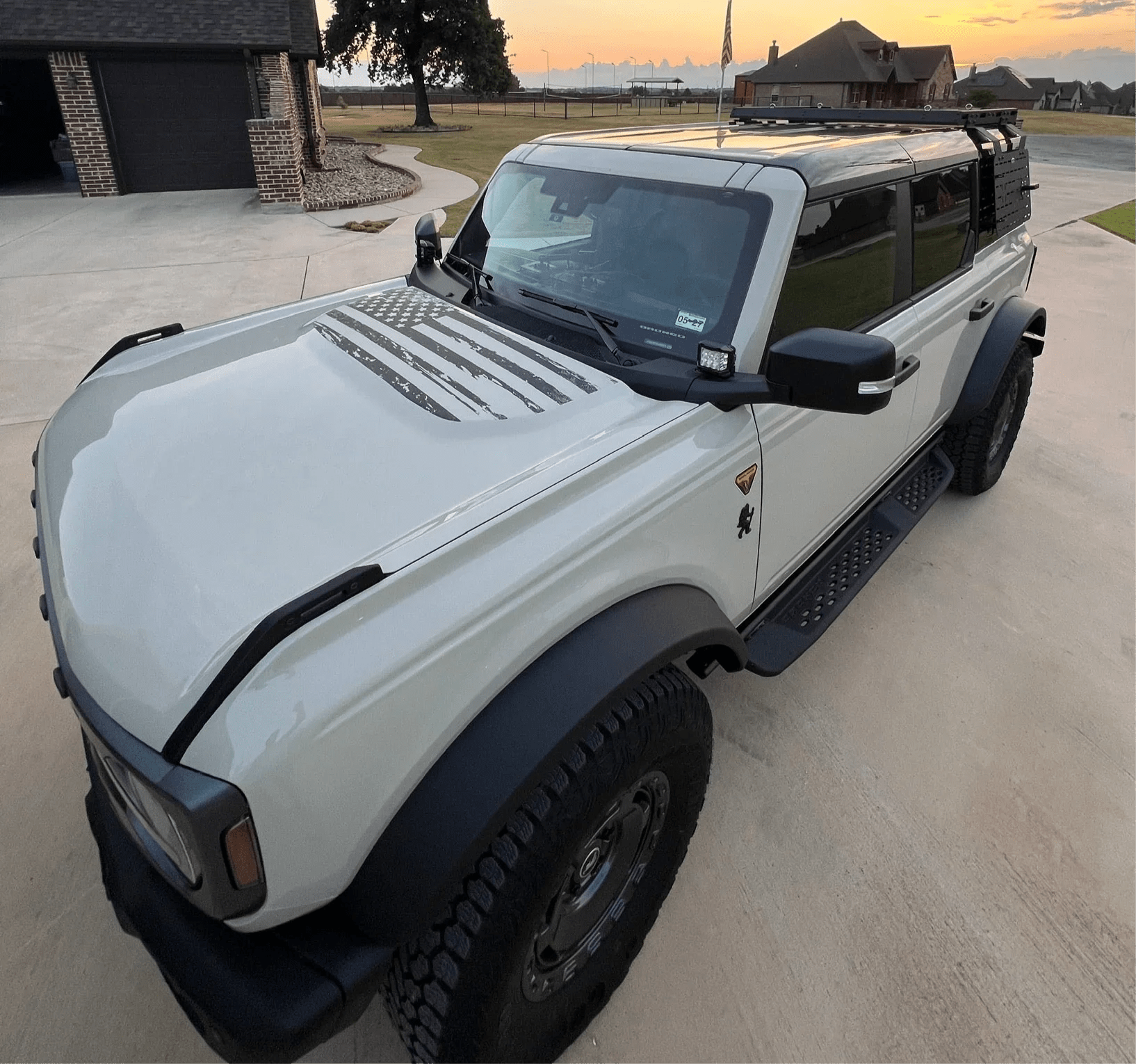 Stealth Clear American Flag Hood Overlay - 2021+ Bronco - Speedlogix