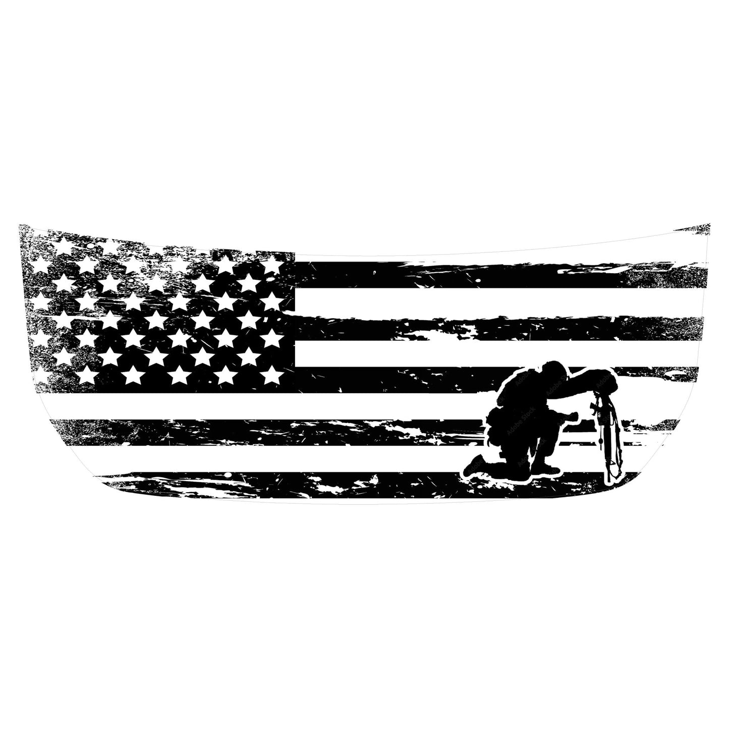 Stealth Clear American Flag Hood Overlay - 2021+ Bronco - Speedlogix