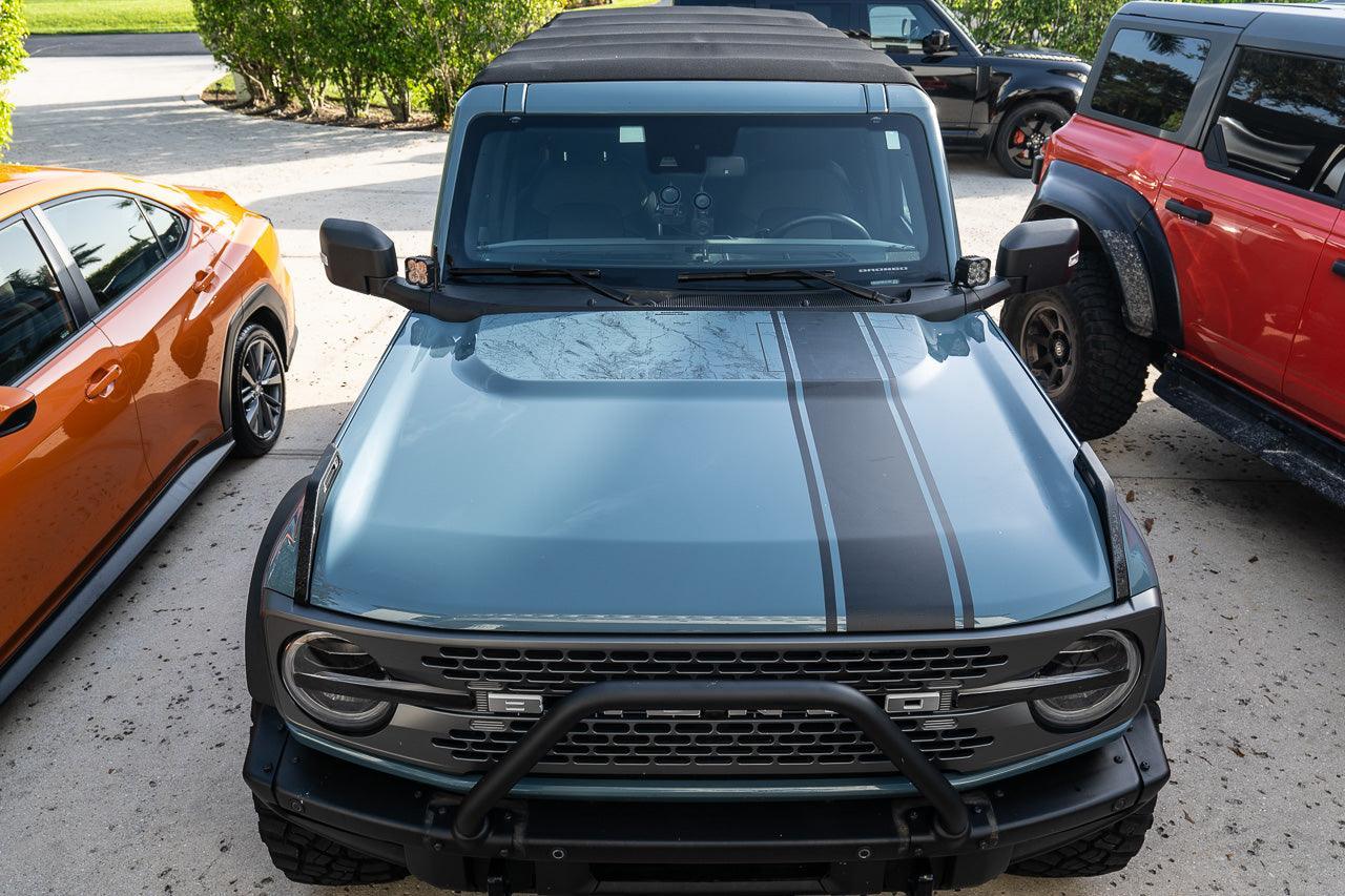 Stealth Clear Badlands Topographic Map Hood Overlay - 2021+ Bronco - Speedlogix