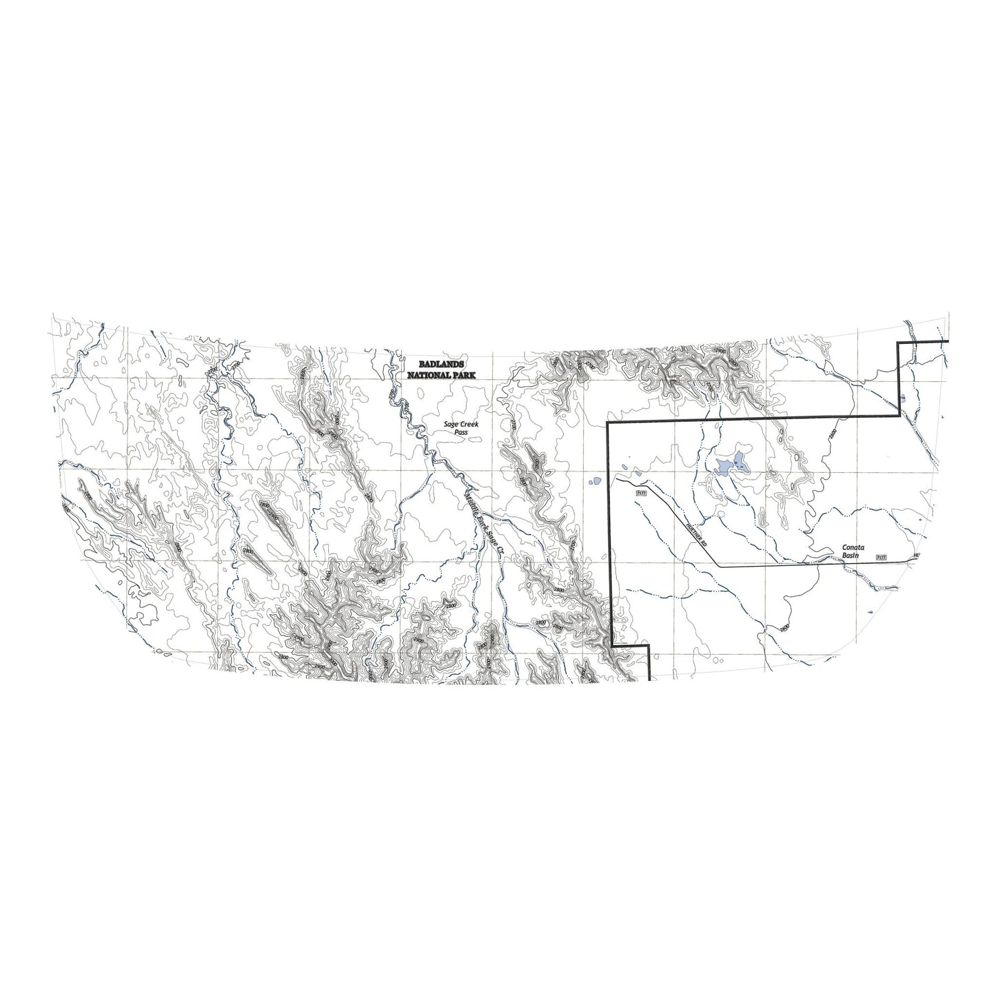 Stealth Clear Badlands Topographic Map Hood Overlay - 2021+ Bronco - Speedlogix