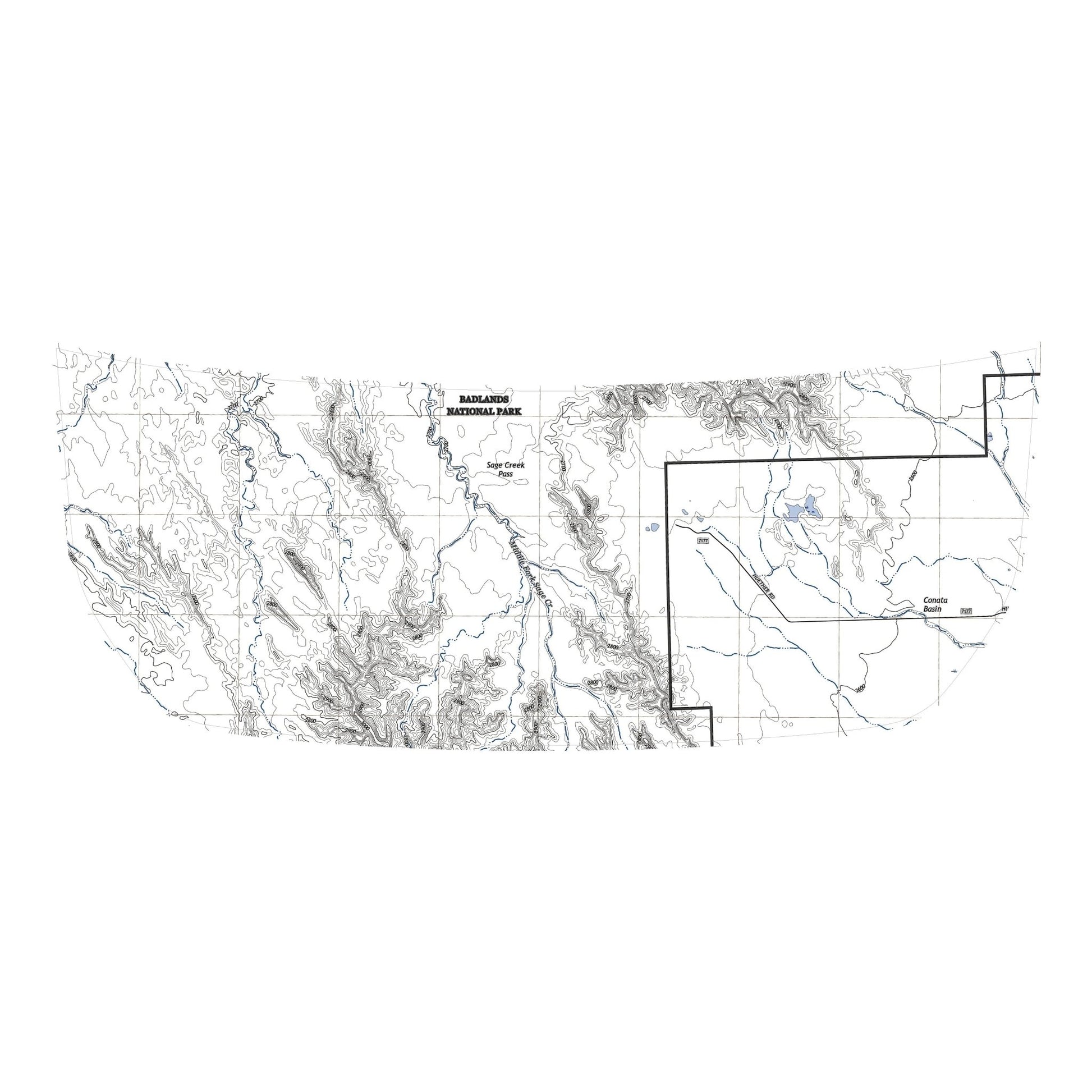 Stealth Clear Badlands Topographic Map Hood Overlay - 2021+ Bronco - Speedlogix