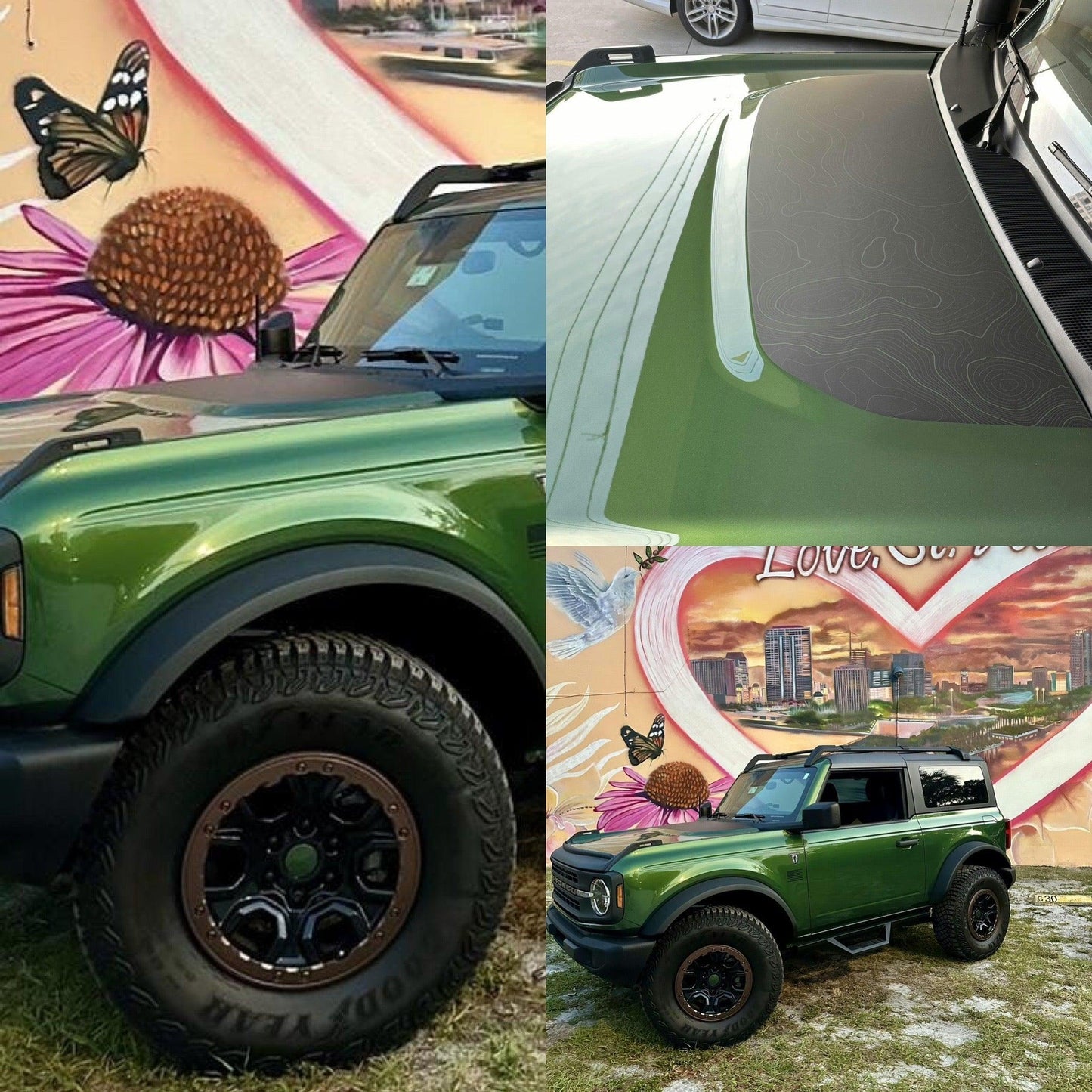 Stealth Topographic Map Hood Overlay (Printed Series) - 2021+ Bronco - Speedlogix