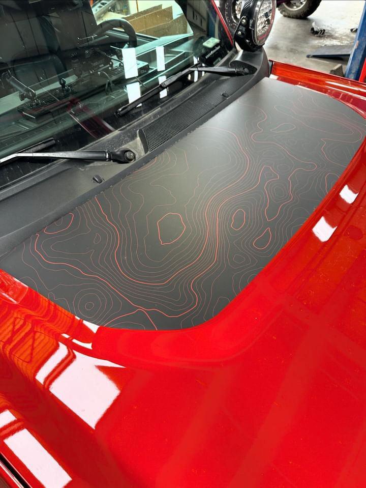Stealth Topographic Map Hood Overlay (Printed Series) - 2021+ Bronco - Speedlogix