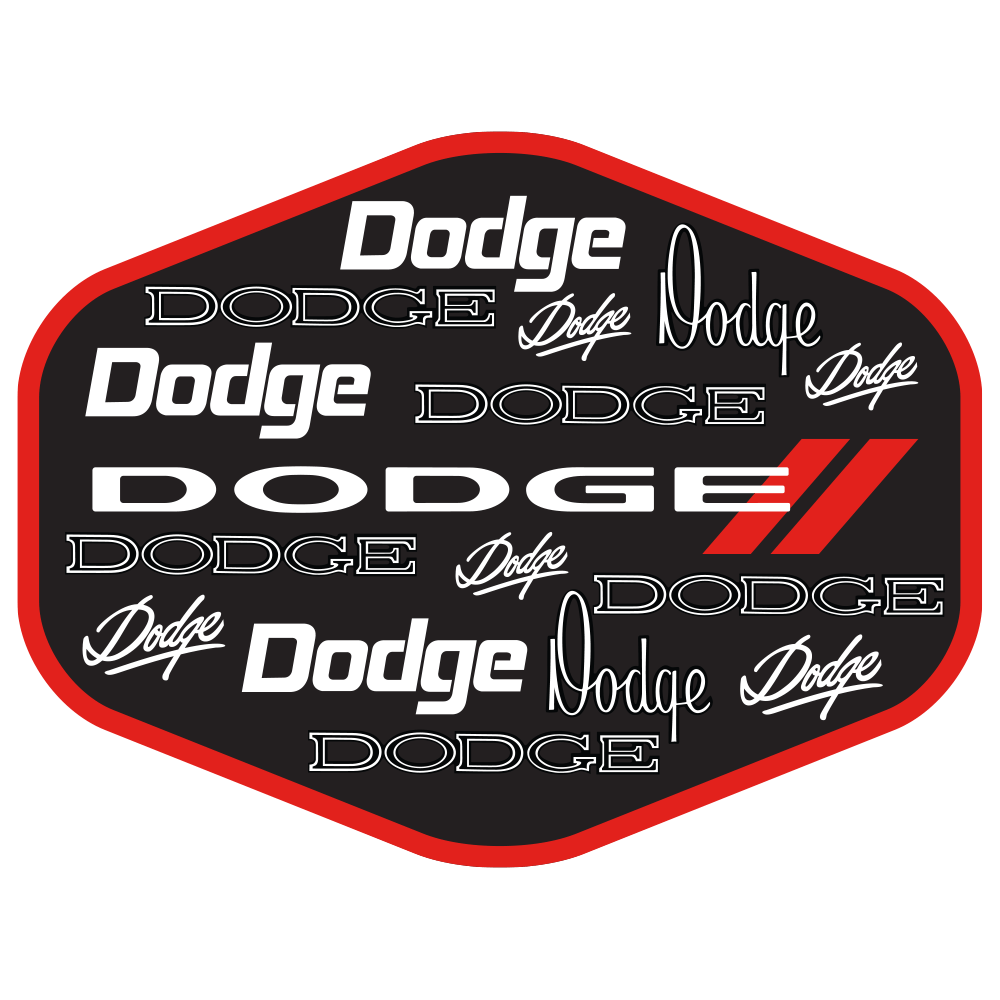 Sticker - Dodge Text Logos Hex - Speedlogix