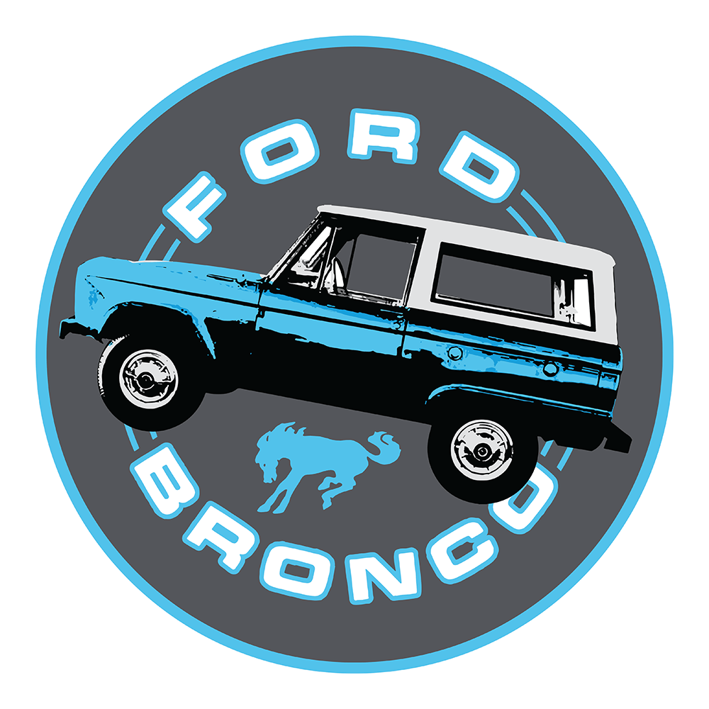 Sticker - Ford Bronco Blue - Round - Speedlogix