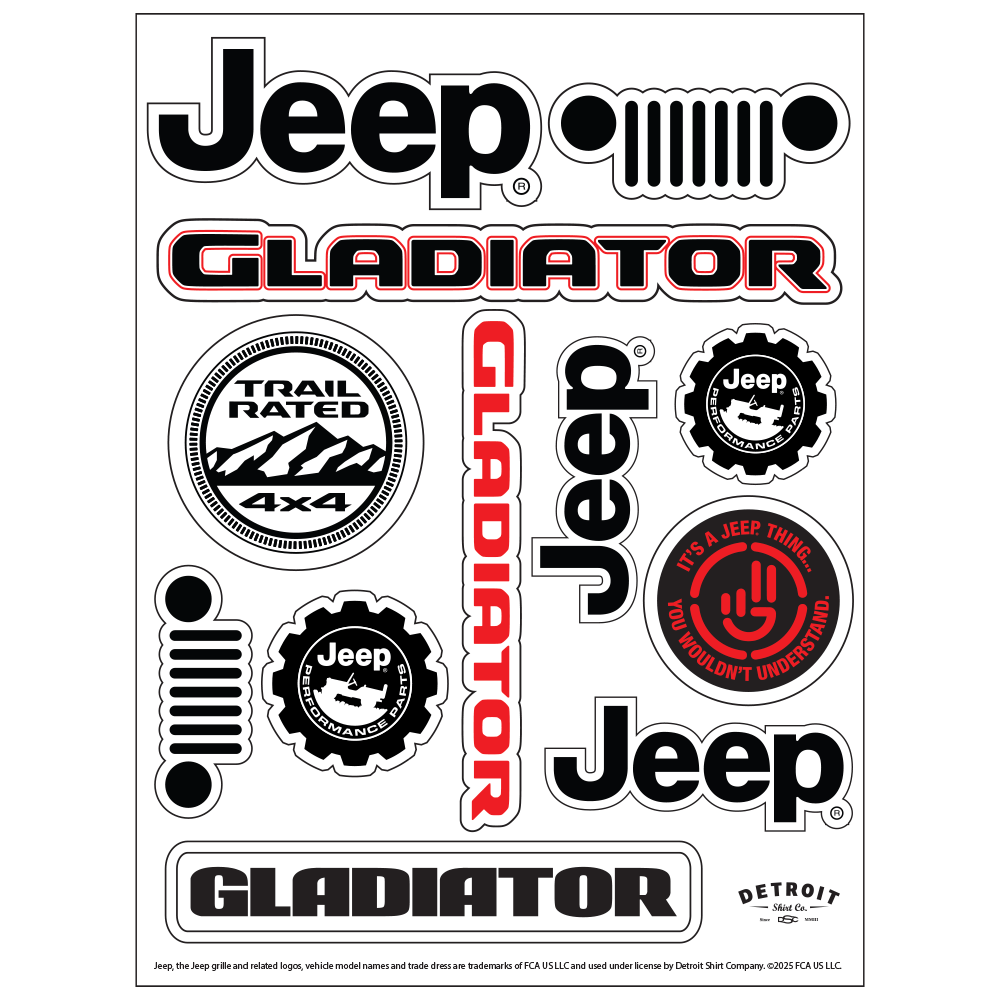 Sticker - Jeep® Gladiator - Sheet - Speedlogix