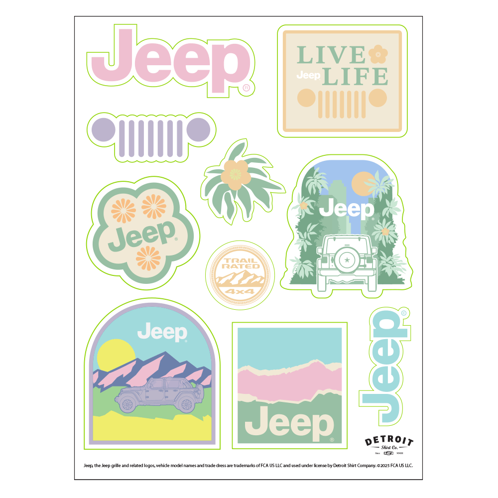 Sticker - Jeep® Pastel - Sheet - Speedlogix