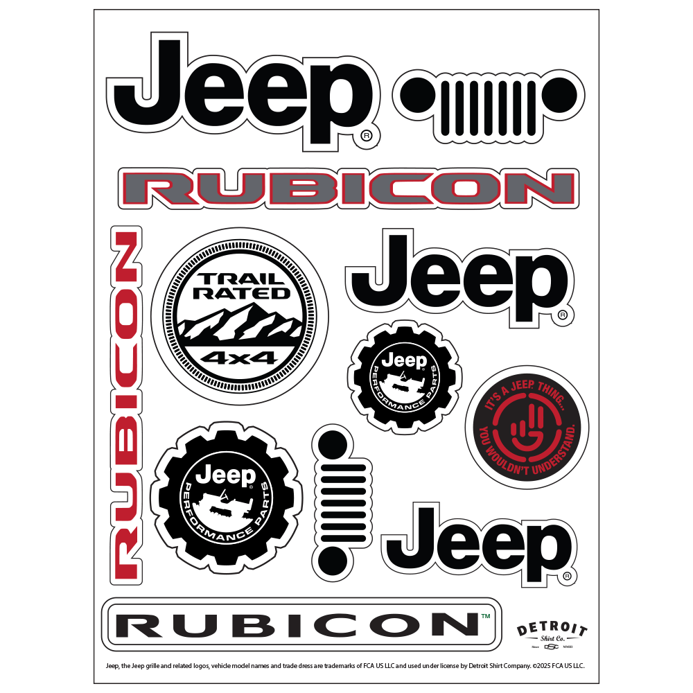 Sticker - Jeep® Rubicon - Sheet - Speedlogix