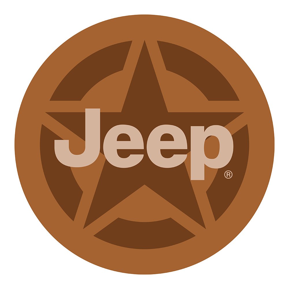 Sticker - Jeep® Star Brown and Tan - Round - Speedlogix