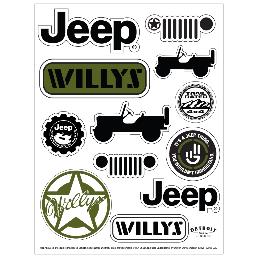 Sticker - Jeep® Willys - Sheet - Speedlogix
