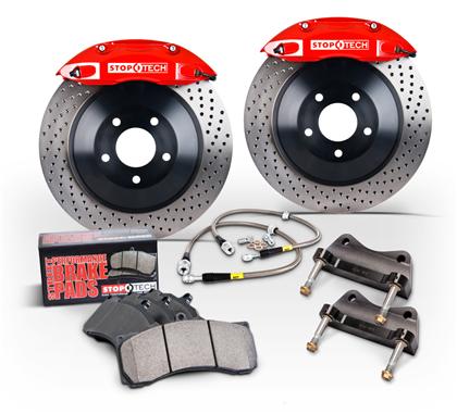StopTech Touring Front Big Brake Kit w/ Black Calipers 2005 - 2023 Challenger/Charger R/T - Speedlogix