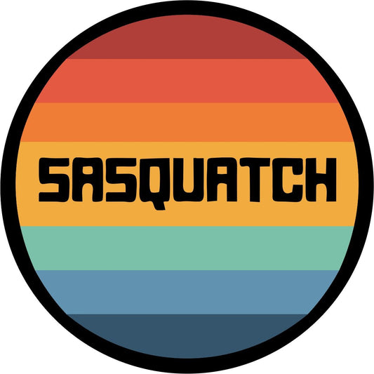 Striped Colored Vintage Sasquatch Logo Bronco Spare Tire Cover - Speedlogix