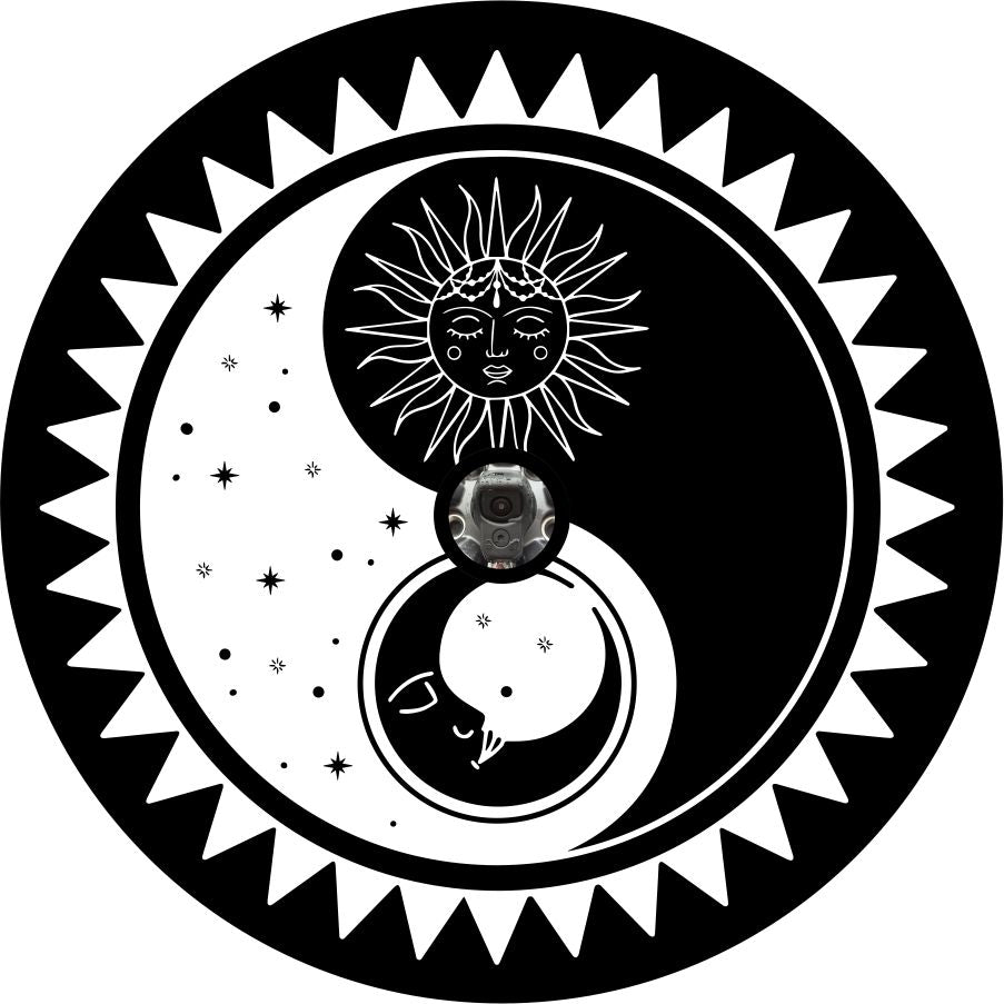 Sun and Moon Yin Yang Bronco Spare Tire Cover - Speedlogix