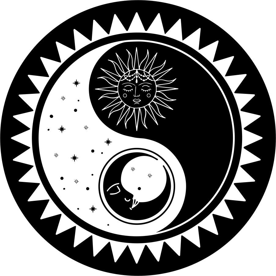 Sun and Moon Yin Yang Bronco Spare Tire Cover - Speedlogix