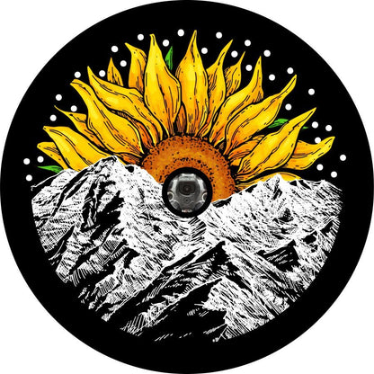 Sunflower Sunset/Sunrise on the Mountain Bronco Spare Tire Cover - Speedlogix