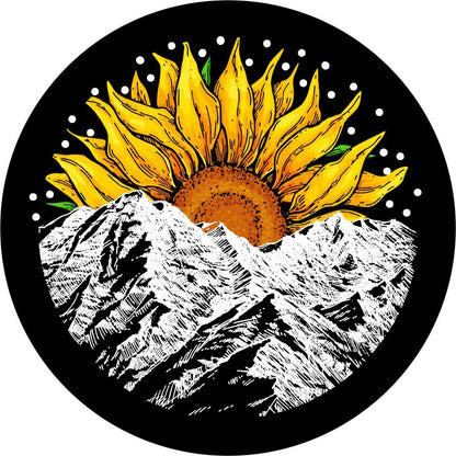 Sunflower Sunset/Sunrise on the Mountain Bronco Spare Tire Cover - Speedlogix