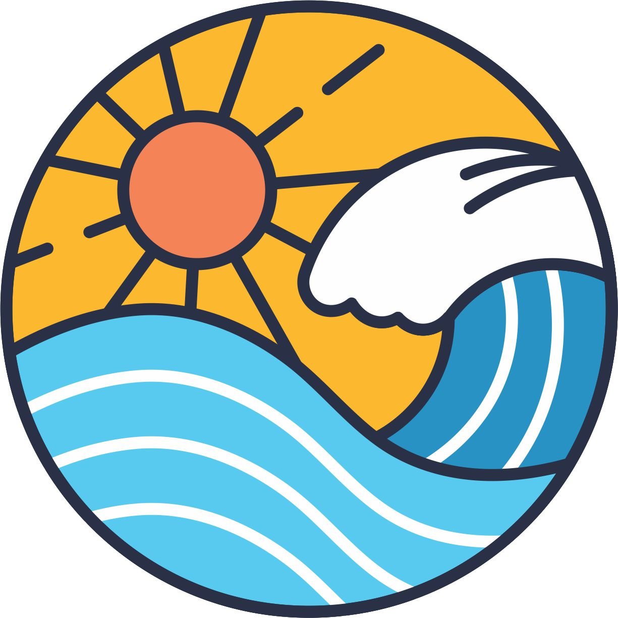 Sunshine & Beach Wave Geometric Bronco Spare Tire Cover - Speedlogix