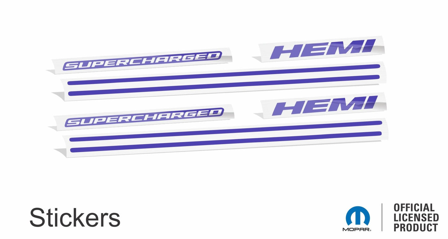 Supercharged Hemi Engine Cover Overlay Decals - Durango SRT Hellcat - Speedlogix