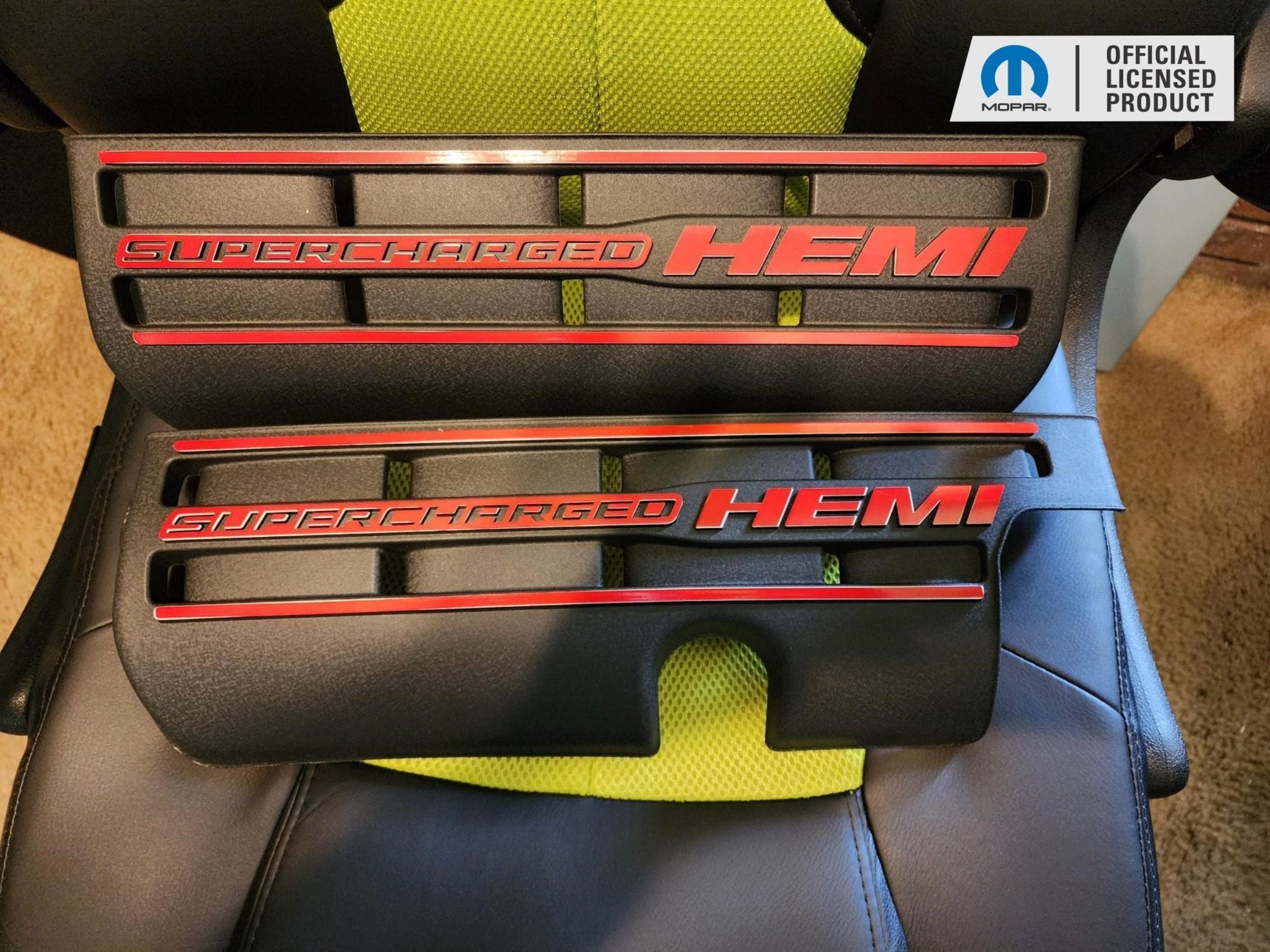 Supercharged Hemi Engine Cover Overlay Decals - Durango SRT Hellcat - Speedlogix