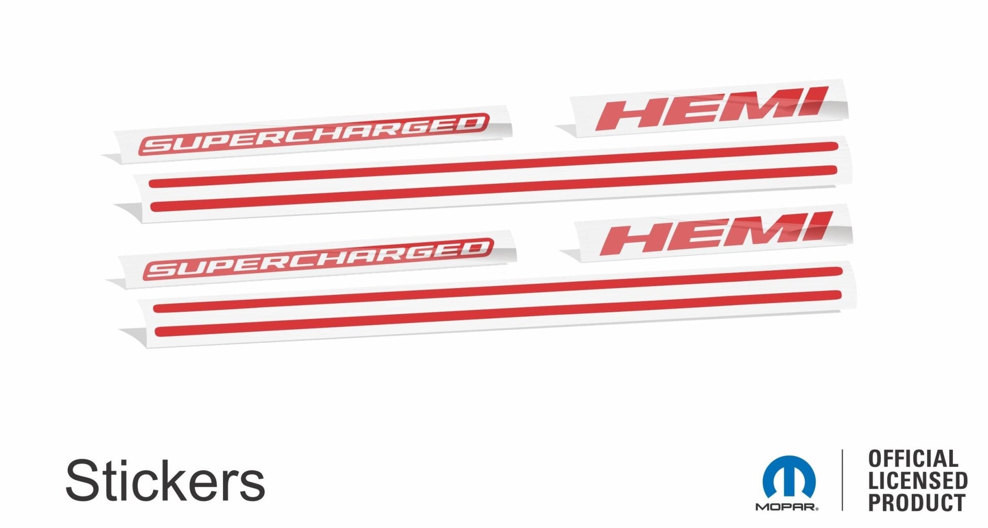 Supercharged Hemi Engine Cover Overlay Decals - Grand Cherokee Trackhawk - Speedlogix