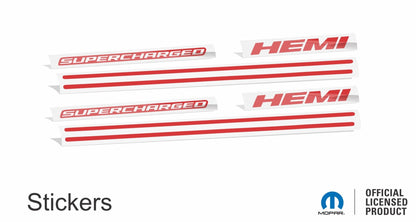 Supercharged Hemi Engine Cover Overlay Decals - Grand Cherokee Trackhawk - Speedlogix