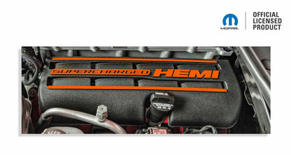 Supercharged Hemi Engine Cover Overlay Decals - SRT Hellcat Charger & Challenger - Speedlogix