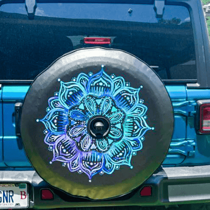 Teal & Purple Mandala Bronco Spare Tire Cover - Speedlogix