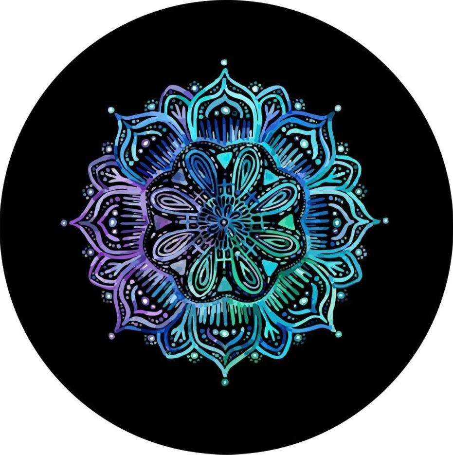 Teal & Purple Mandala Bronco Spare Tire Cover - Speedlogix