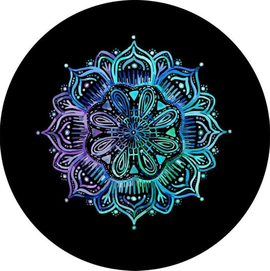 Teal & Purple Mandala Bronco Spare Tire Cover - Speedlogix